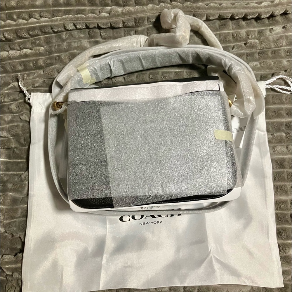 NWT Coach Cassie Black Pebbled Leather Purse Handbag Satchel Shoulder Bag - Picture 4 of 4